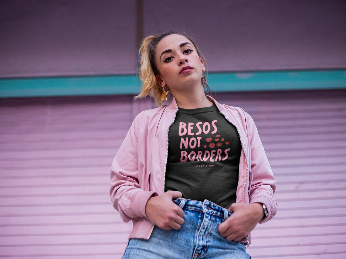 Besos Not Borders Black T-Shirt – Las Cafeteras Store